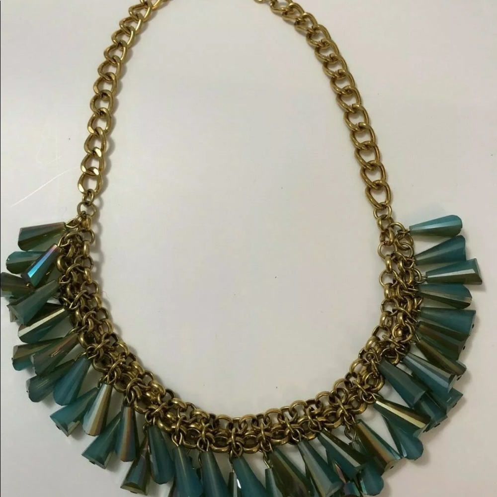 Necklace, Aqua and Gold